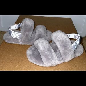 Charcoal Grey UGG slides